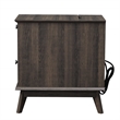Kowo Wood Storage End Table with Drawer and Cabinet in Smoky Oak