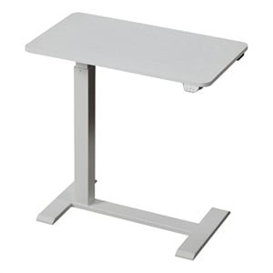 Kowo Electric Height Adjustable Wood/Metal Side End Table in White