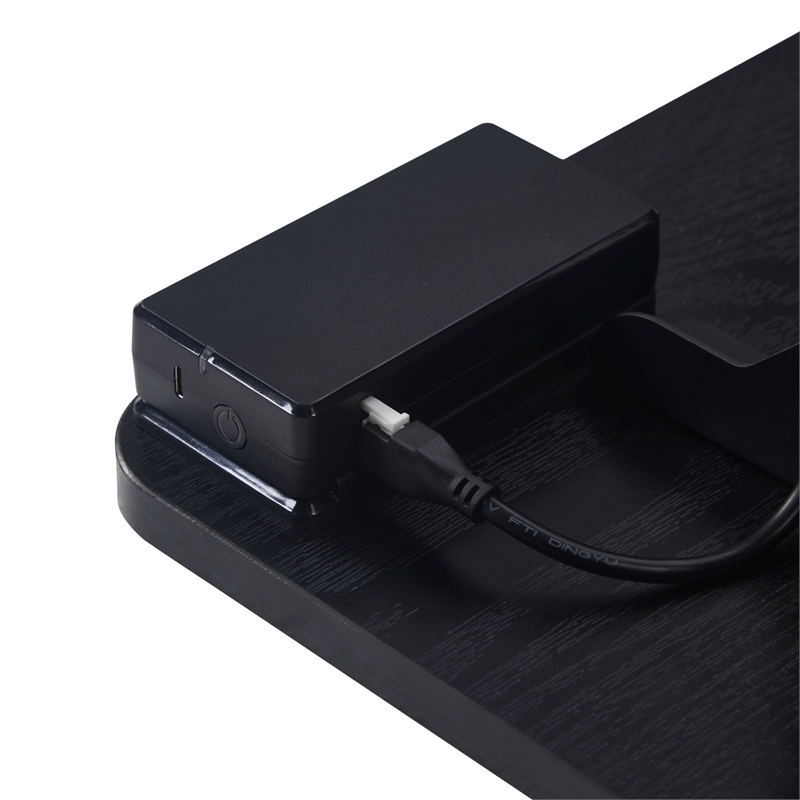 Kowo Electric Height Adjustable Wood/Metal Side End Table in Black