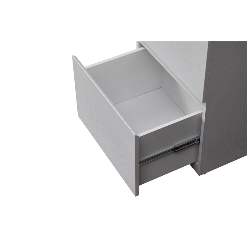 Kowo 2-Drawer Engineered Wood/Metal File Cabinet with Lock in White