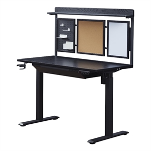 Kowo 48&quot K304 Electric Wood Standing Desk with Back Borad and Drawer Black