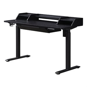 Kowo 55&quot K304 Electric Wood Standing Desk with Hutch and Drawer in Black
