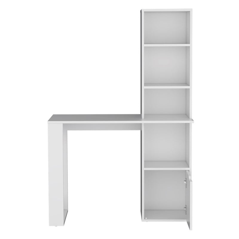 Ripley Writing Desk Bookcase and Cabinet in White Engineered Wood