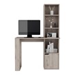 Ripley Writing Desk Bookcase and Cabinet in Gray Engineered Wood