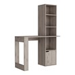 Ripley Writing Desk Bookcase and Cabinet in Gray Engineered Wood