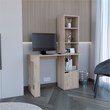 Ripley Writing Desk Bookcase and Cabinet in Gray Engineered Wood