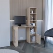 Ripley Writing Desk Bookcase and Cabinet in Gray Engineered Wood
