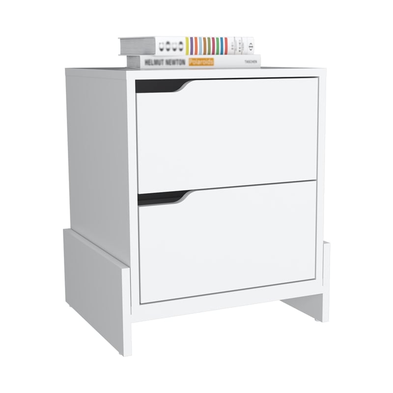Depot EShop Haines 2-Drawer Engineered Wood Nightstand in White