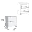 Depot EShop Haines 2-Drawer Engineered Wood Nightstand in White