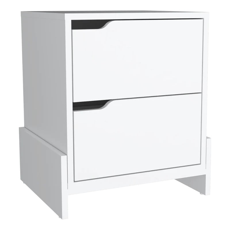 Depot EShop Haines 2-Drawer Engineered Wood Nightstand in White