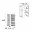 Depot EShop Lansing Engineered Wood Bar Cart with 2-Side Shelves in White