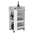 Depot EShop Lansing Engineered Wood Bar Cart with 2-Side Shelves in White