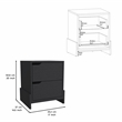 Depot EShop Haines 2-Drawer Engineered Wood Nightstand in Black