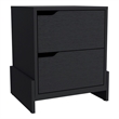 Depot EShop Haines 2-Drawer Engineered Wood Nightstand in Black