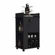 Fraser Bar Cart with 6 Built-in Wine Rack in Black Wengue Engineered Wood