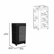 Lansing Bar Cart with 2-Side Shelves in Black Wengue Engineered Wood