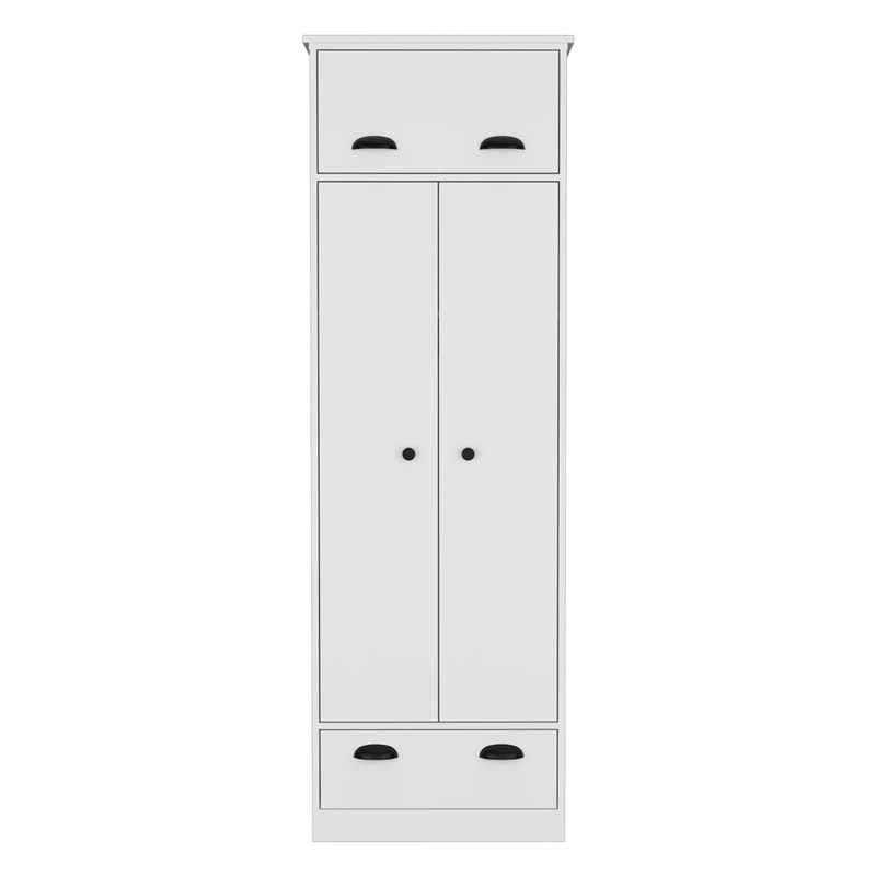 Tifton Armoire with 2-Doors in White Engineered Wood