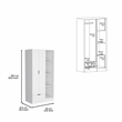 Toccoa Armoire with 4-Tier Open Shelves in White Engineered Wood