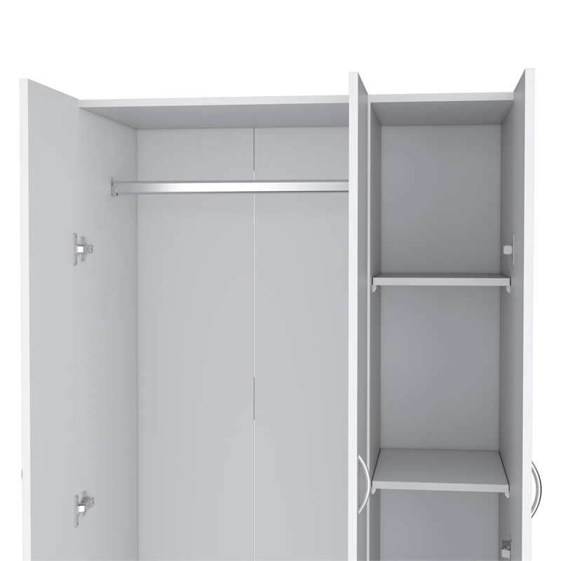 Westbury Wardrobe Armoire 3 Doors White Engineered Wood