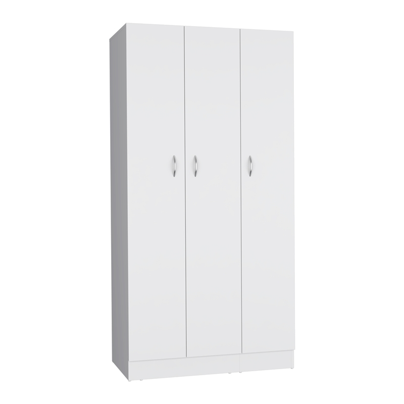 Westbury Wardrobe Armoire 3 Doors White Engineered Wood