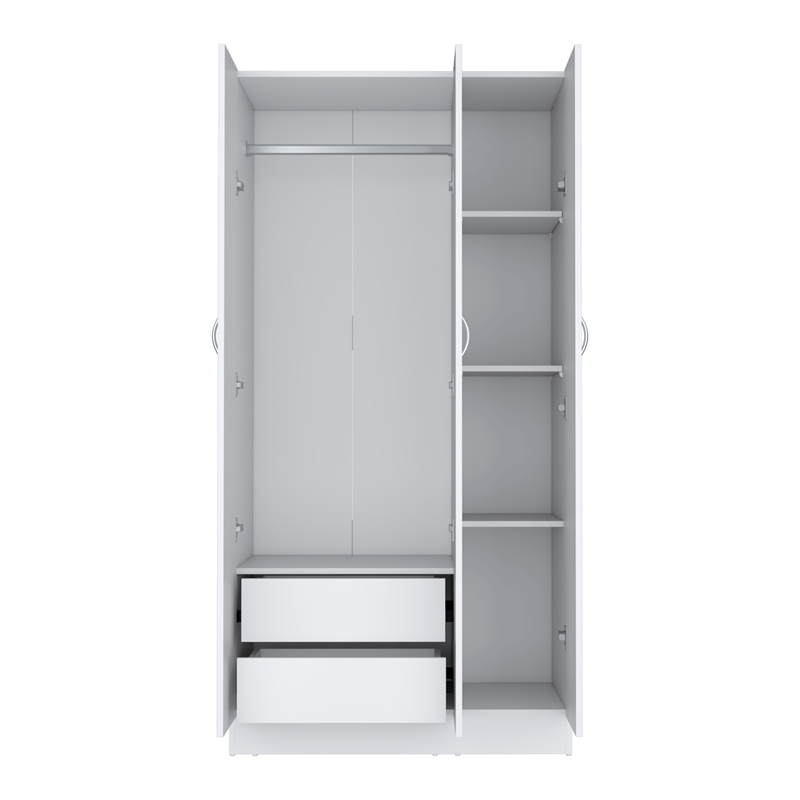 Westbury Wardrobe Armoire 3 Doors White Engineered Wood