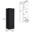 Tifton Armoire with 2-Doors in Black Wengue Engineered Wood