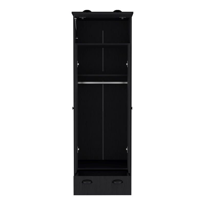 Tifton Armoire with 2-Doors in Black Wengue Engineered Wood