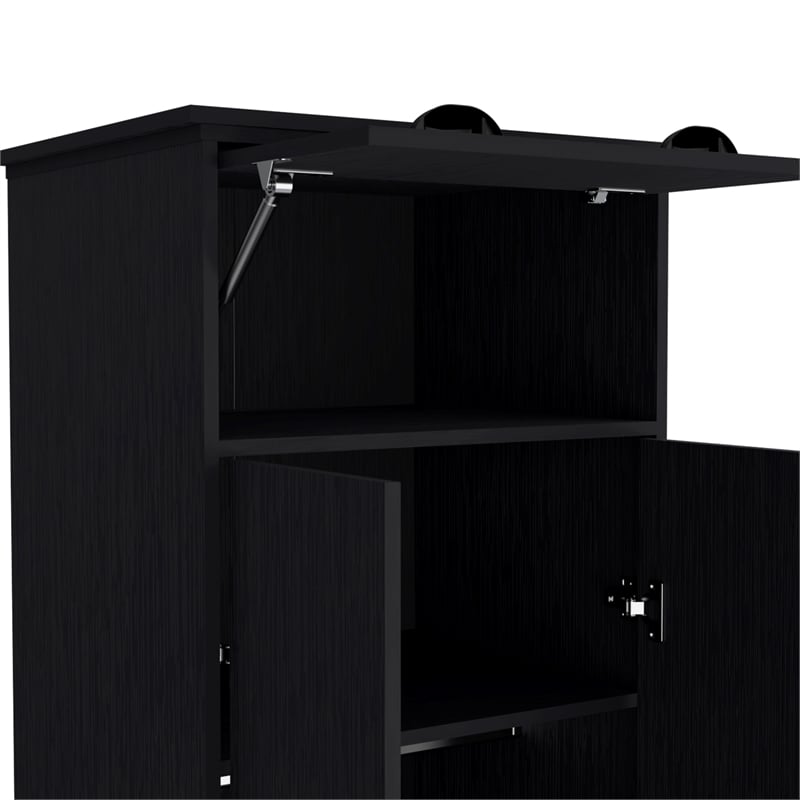 Tifton Armoire with 2-Doors in Black Wengue Engineered Wood