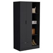 Toccoa Armoire with 4 Tier Open Shelves Black Wengue Engineered Wood
