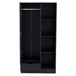 Toccoa Armoire with 4 Tier Open Shelves Black Wengue Engineered Wood
