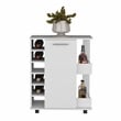 Selden Bar Cart with 2-Open Side Shelves in White Engineered Wood