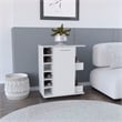Selden Bar Cart with 2-Open Side Shelves in White Engineered Wood