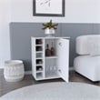 Selden Bar Cart with 2-Open Side Shelves in White Engineered Wood