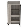 Lansing Bar Cart with 2-Side Shelves in Light Gray Engineered Wood