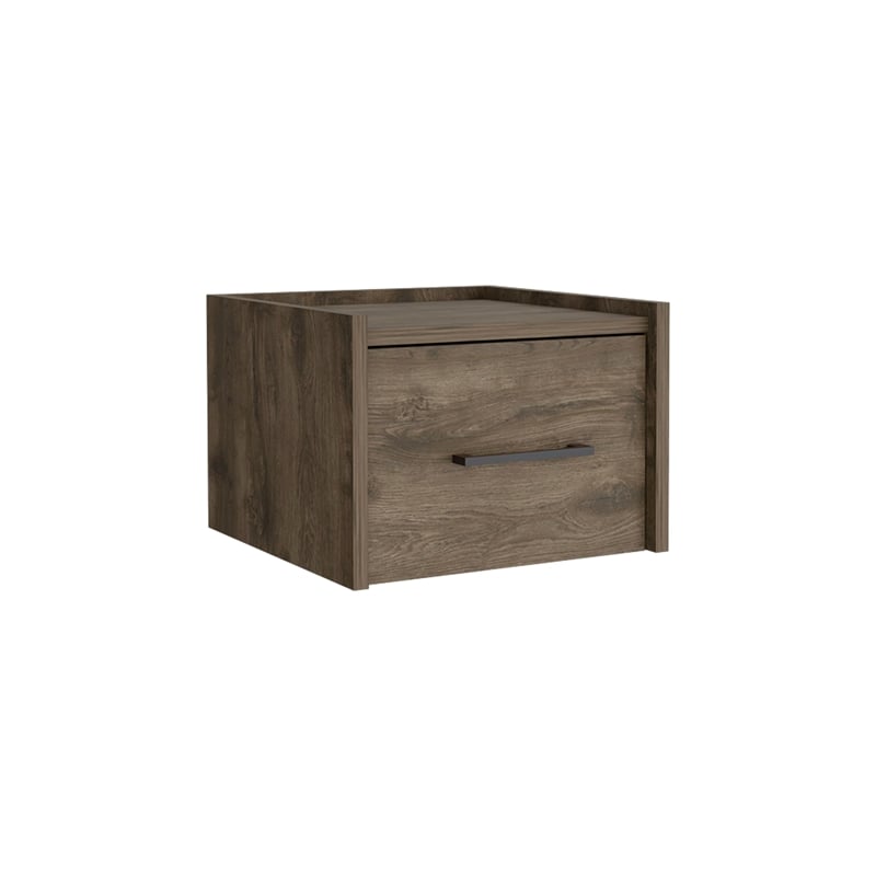 Yorktown Floating Nightstand Handy Drawer Dark Brown Engineered wood