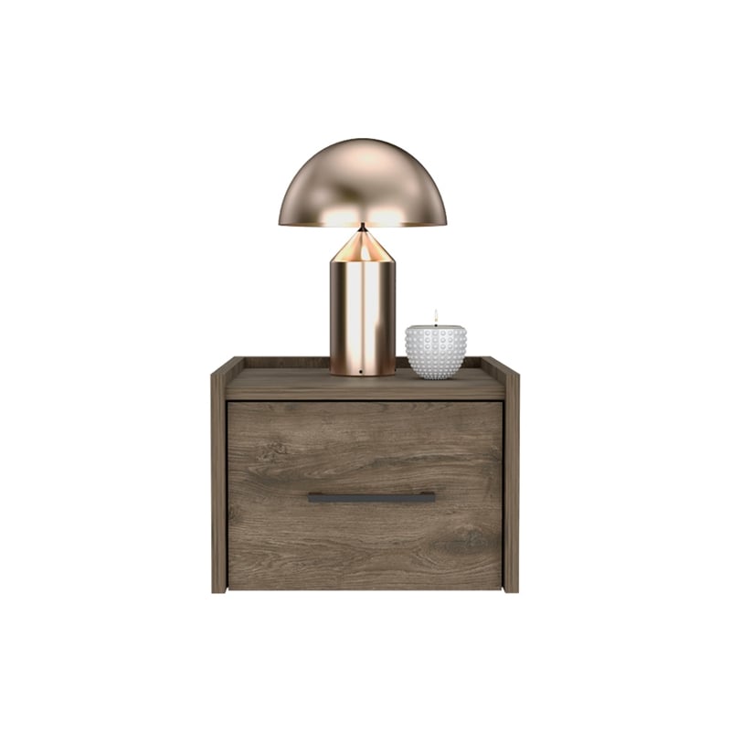 Yorktown Floating Nightstand Handy Drawer Dark Brown Engineered wood