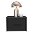 Yorktown Floating Nightstand Handy Drawer Black Wengue Engineered Wood