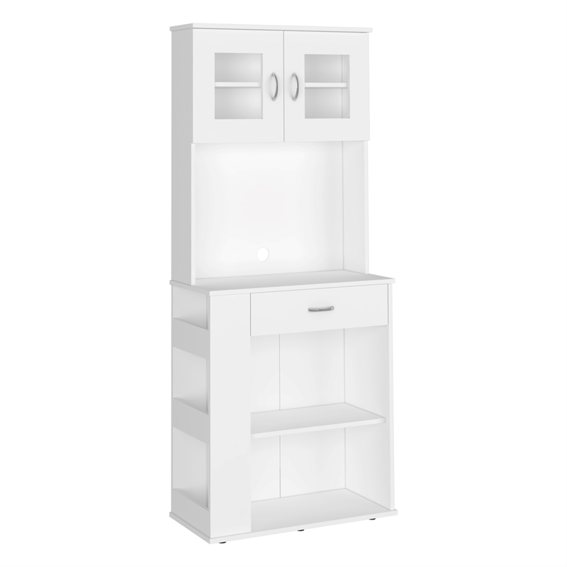 Pantry Cabinet 1 Drawer 4 Shelves 3 Side Shelves White Engineered wood