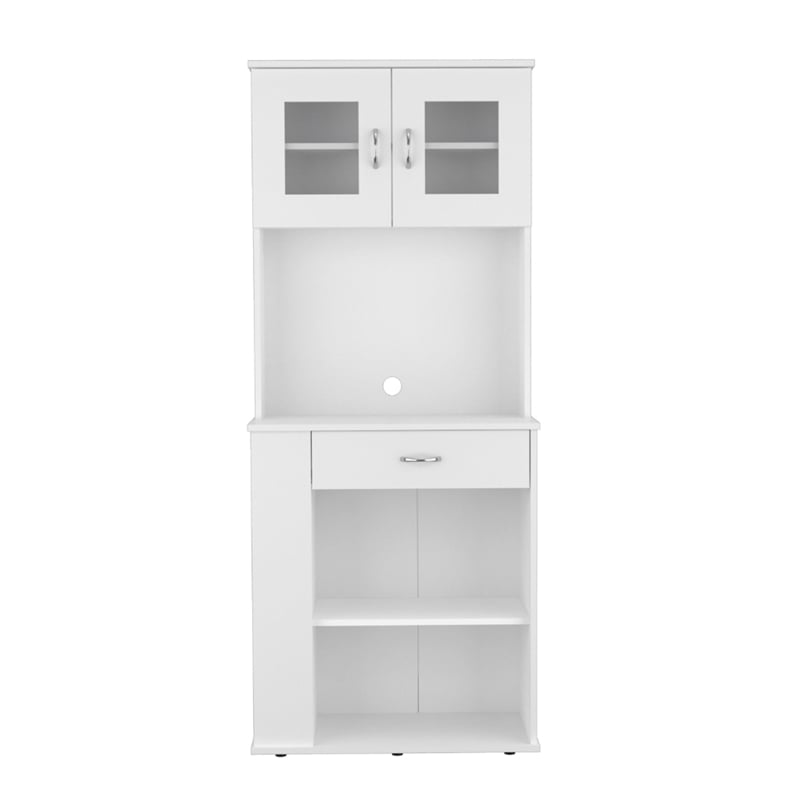 Pantry Cabinet 1 Drawer 4 Shelves 3 Side Shelves White Engineered wood