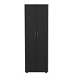 Armoire 2 Shelves Rod Double Door Cabinet Armoire Black Engineered  Wood