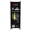 Armoire 2 Shelves Rod Double Door Cabinet Armoire Black Engineered  Wood