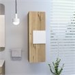 Medicine Cabinet Single Door 3 Shelves Light Oak / White Engineered Wood