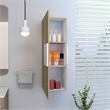 Medicine Cabinet Single Door 3 Shelves Light Oak / White Engineered Wood