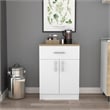 Pantry Cabinet 1 Drawer 2 Shelves 2 Doors White/Light Oak Engineered Wood