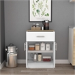 Pantry Cabinet 1 Drawer 2 Shelves 2 Doors White/Light Oak Engineered Wood