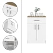 Pantry Cabinet 1 Drawer 2 Shelves 2 Doors White/Light Oak Engineered Wood