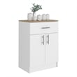Pantry Cabinet 1 Drawer 2 Shelves 2 Doors White/Light Oak Engineered Wood