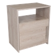 Nightstand Single Door Cabinet 1 Shelf Superior Top Light Gray Engineered wood