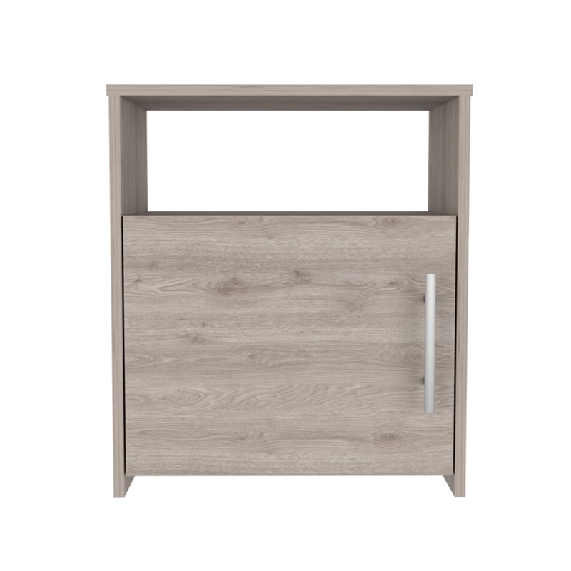 Nightstand Single Door Cabinet 1 Shelf Superior Top Light Gray Engineered wood