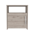 Nightstand Single Door Cabinet 1 Shelf Superior Top Light Gray Engineered wood